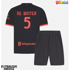 AC Milan Koni De Winter #5 Dětské Alternativní dres komplet 2026-27 Krátký Rukáv (+ trenýrky)